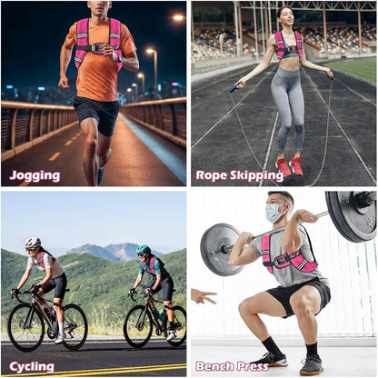 Weighted Vest Woman Men 5Lb/10Lb/15Lb/20Lb/25Lb/30Lb Weights with Reflective Stripe, Weight Vest for Strength Training Running Walking Jogging Workout