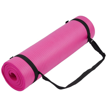 Fitvids 1/2" Thick High Density Exercise Yoga Mat, Carrying Strap, Pale Pink