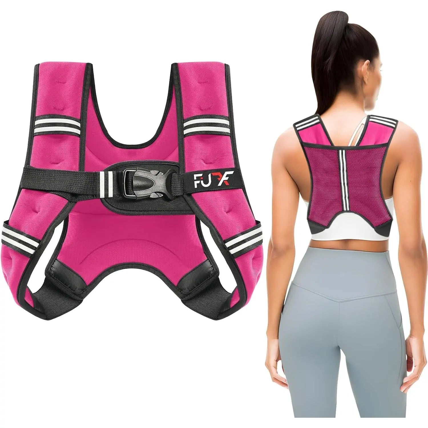 Weighted Vest Woman Men 5Lb/10Lb/15Lb/20Lb/25Lb/30Lb Weights with Reflective Stripe, Weight Vest for Strength Training Running Walking Jogging Workout
