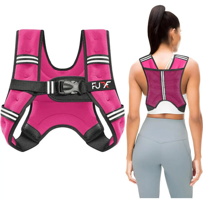 Weighted Vest Woman Men 5Lb/10Lb/15Lb/20Lb/25Lb/30Lb Weights with Reflective Stripe, Weight Vest for Strength Training Running Walking Jogging Workout