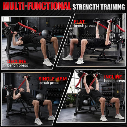 【Summervibes】Ancheer Chest Press Machine with Weight Bench, 1250LBS Capacity, Independent Arms, 10+5 Adjustable Settings for Full Chest & Upper Body Strength Training, at Home Gym Equipment