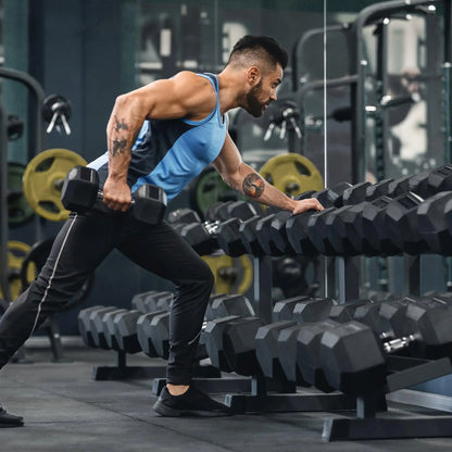 Signature Fitness Hex Dumbbells Strength Training Workout Equipment Set, 25 Lbs