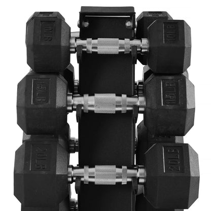 Balancefrom Dumbbell Set with Stand, Rubber Encased Home Gym Hand Weights, 100Lb