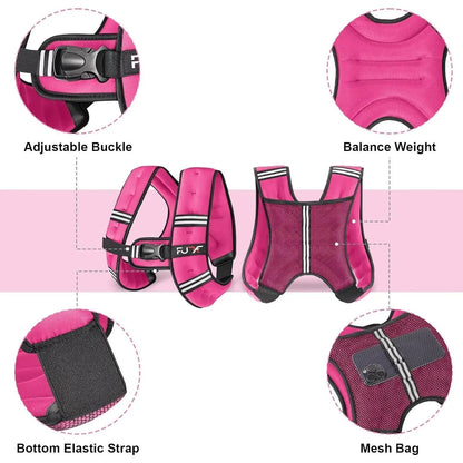 Weighted Vest Woman Men 5Lb/10Lb/15Lb/20Lb/25Lb/30Lb Weights with Reflective Stripe, Weight Vest for Strength Training Running Walking Jogging Workout