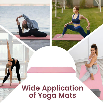 Fitvids 1/2" Thick High Density Exercise Yoga Mat, Carrying Strap, Pale Pink