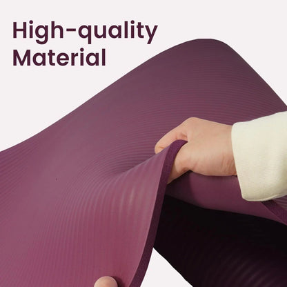 Fitvids 1/2" Thick High Density Exercise Yoga Mat, Carrying Strap, Deep Wine