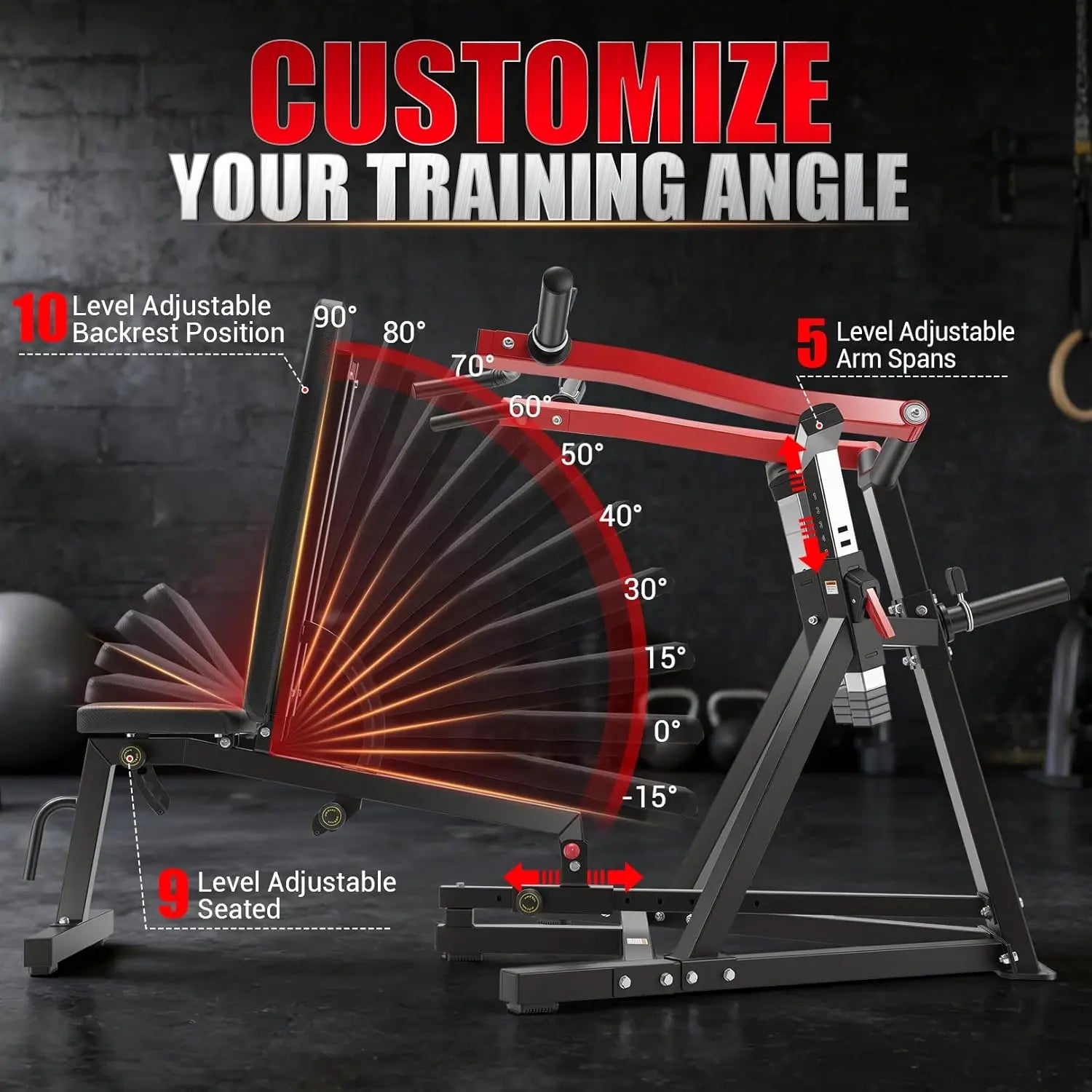 【Summervibes】Ancheer Chest Press Machine with Weight Bench, 1250LBS Capacity, Independent Arms, 10+5 Adjustable Settings for Full Chest & Upper Body Strength Training, at Home Gym Equipment