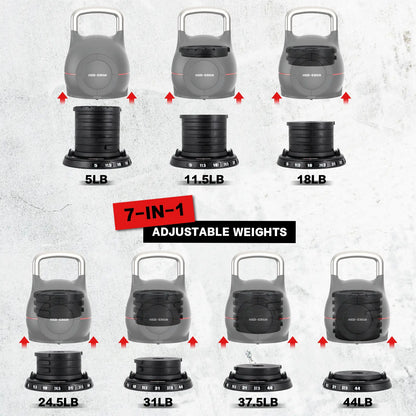 HXD-ERGO Adjustable Weight Kettle Bell for Home Gym Full Body Workouts Fitness Equipment for Men and Women Strength Training Kettle Bells Suitable for Indoor Outdoor Exercise