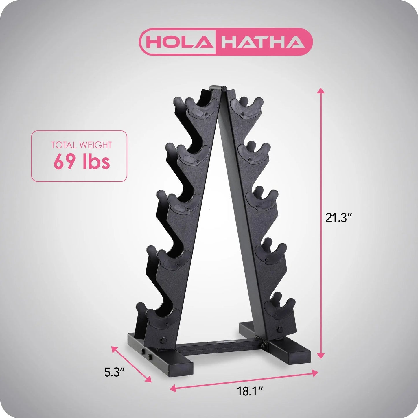 Holahatha Neoprene Dumbbell Free Hand Weight Set with Storage Rack, Multicolor Dumbbell Rack