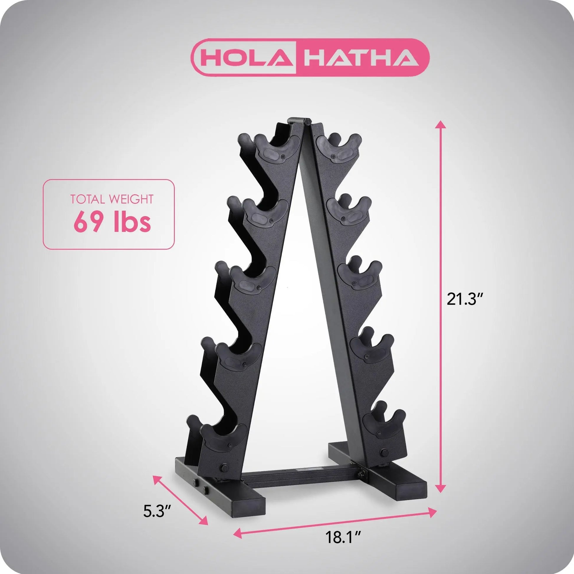Holahatha Neoprene Dumbbell Free Hand Weight Set with Storage Rack, Multicolor Dumbbell Rack