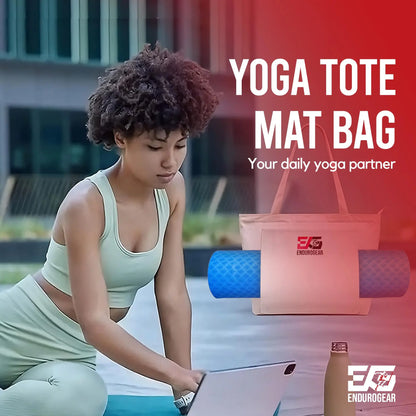 Yoga Mat Bag for Women – Canvas Carrier with Zipper Pocket & Adjustable Strap | Ideal for Gym, Yoga, Pilates & Travel | ENDUROGEAR