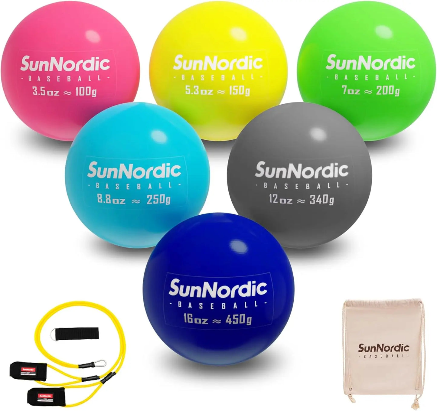 Beginner Level(15Lb) 6 Pack Weighted Baseball for Power & Pitching Training-For All Skill Levels Baseball