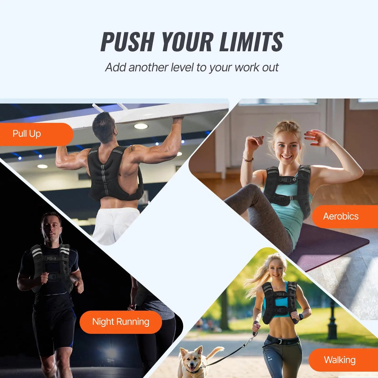 【Summervibes】Vevor Weighted Vest, 12 Lbs Weight Vest with Reflective Stripe, Adjustable Buckle Body Weight Vest for Men Women, Workout Equipment for Strength Training, Running, Jogging, Fitness, and Weight Loss