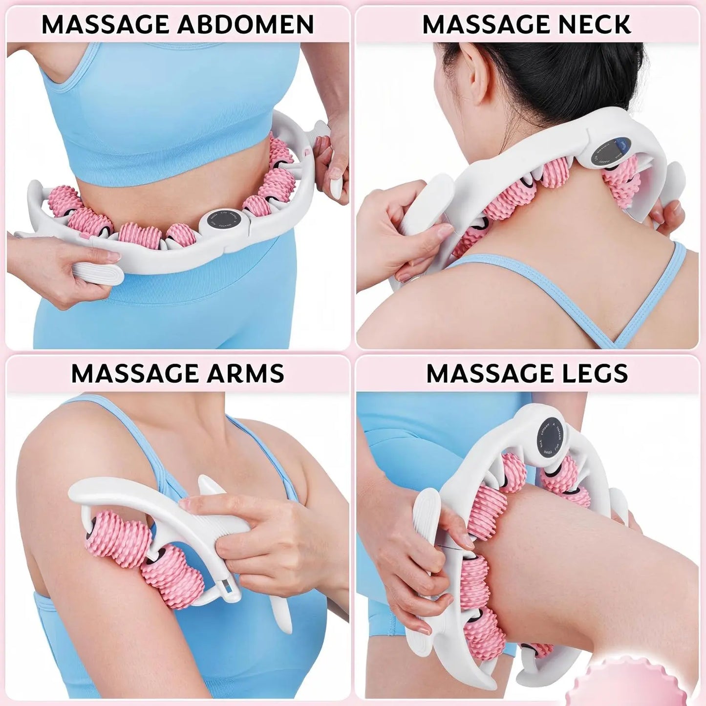 Nexpowx Manual Push-Pull Roller Body Massage Tool for Legs, Thighs, Waist & Back, Portable Rolling Accessory for Daily Stretching and Relaxation