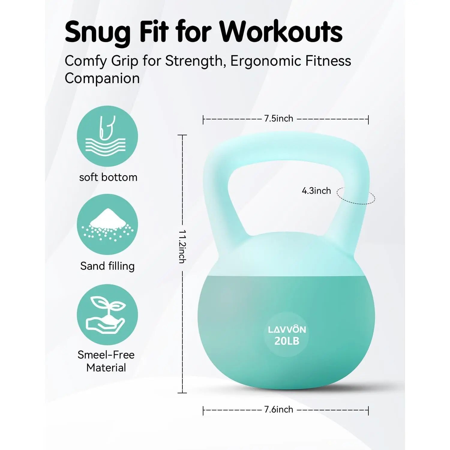 Soft Kettlebell - Cushioned Impact-Resistant Base and Anti-Slip, Kettle Bell Anti-Slip Grip Weight for Home Workouts, Safe Strength Kettlebells Sets for Women & Men, with Non-Slip Gloves, Home Fitness Equipment, Muscle Exercise Equipment