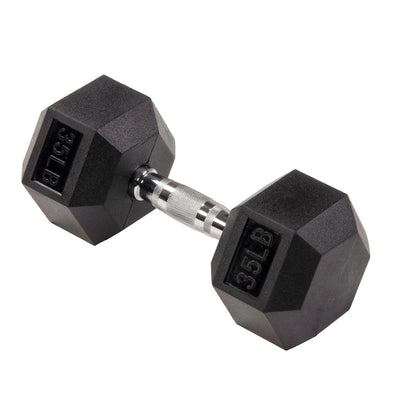 Signature Fitness Hex Dumbbells Strength Training Workout Equipment Set, 35 Lbs