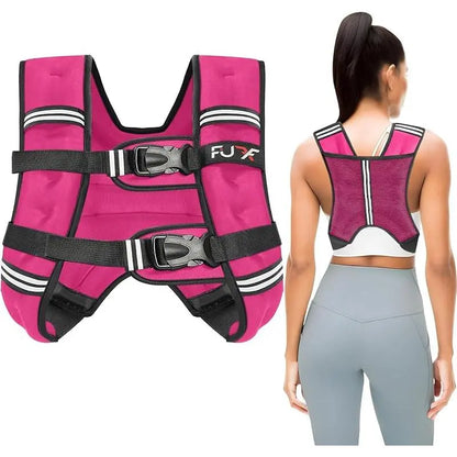 Weighted Vest Woman Men 5Lb/10Lb/15Lb/20Lb/25Lb/30Lb Weights with Reflective Stripe, Weight Vest for Strength Training Running Walking Jogging Workout