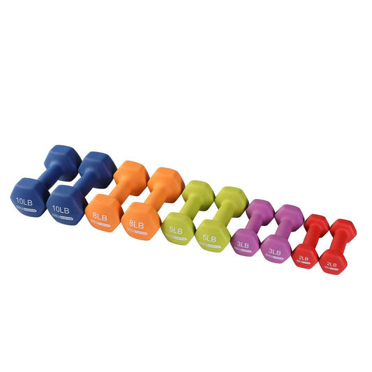 Holahatha Neoprene Dumbbell Free Hand Weight Set with Storage Rack, Multicolor Dumbbell Rack