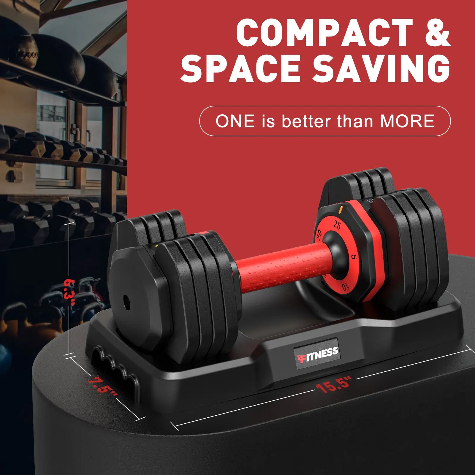 Bearbro Adjustable Dumbbells Set, 1-Sec Adjustable Weights Dumbbells Set, 5 in 1 Free Adjustable Dumbbell Set with Anti-Slip Texture Handle, Weight Set for Home Gym Suit Both Men and Women