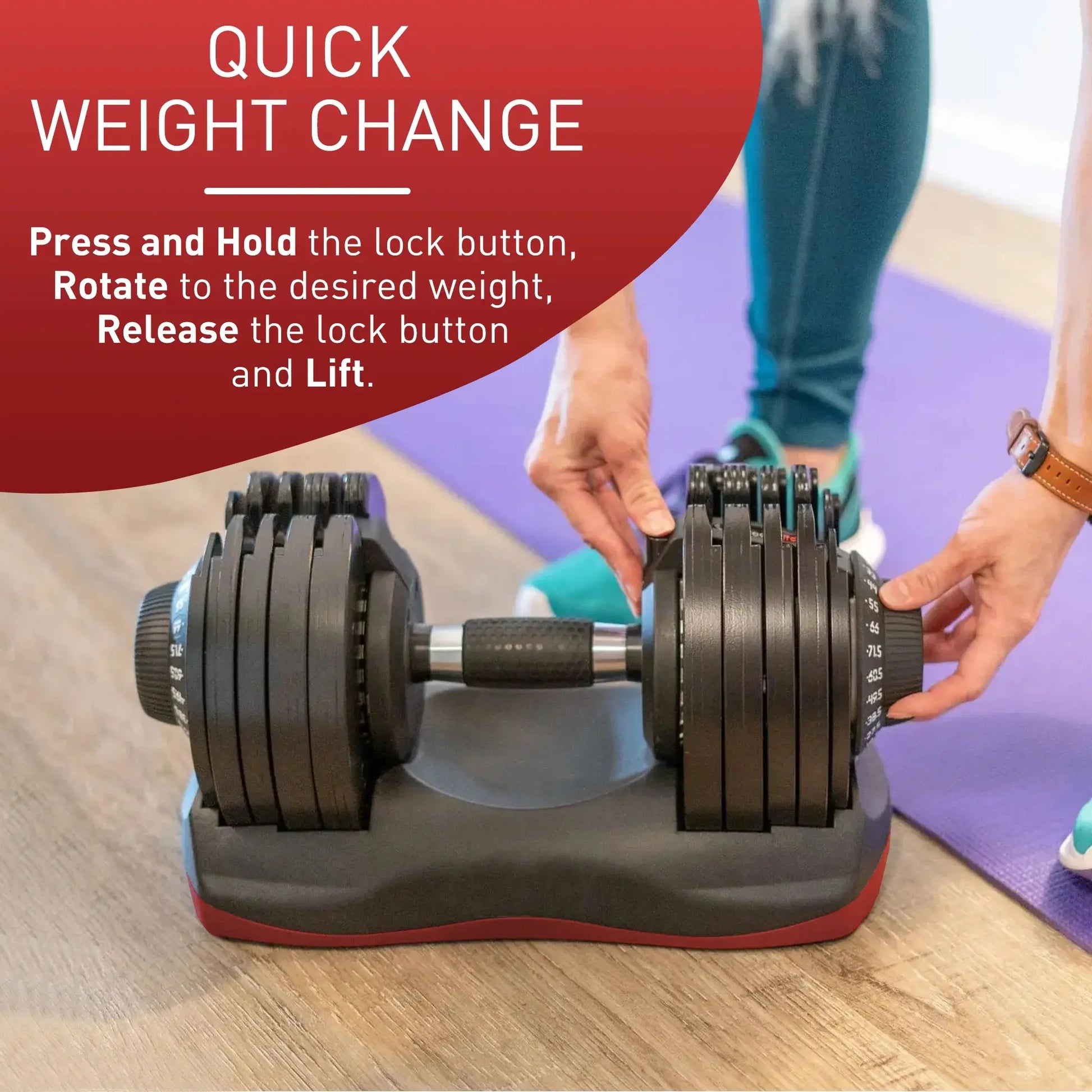 Ativafit 66LBS Adjustable Dumbbell Set | DT1166 with Anti-Slip Handle 12 in 1 Quick Dial Adjustment Weights with Safety Locking Button Space Saving Strength Training for Full Body Home Gym Workout