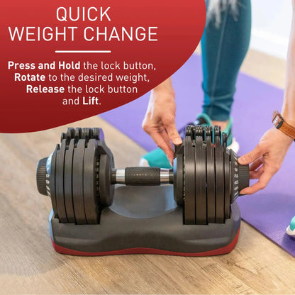Ativafit 66LBS Adjustable Dumbbell Set | DT1166 with Anti-Slip Handle 12 in 1 Quick Dial Adjustment Weights with Safety Locking Button Space Saving Strength Training for Full Body Home Gym Workout