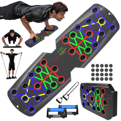 Solid Push up Board 22 in 1 Home Workout Equipment Multi-Functional Pushup Stands System Fitness Floor Chest Muscle Exercise Professional Equipment Burn Fat Strength Training Arm Men & Women Weights