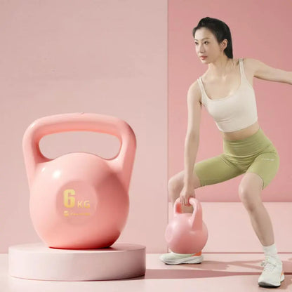 Self-Filling Kettlebell 2KG--8KG Fitness Dumbbells Yoga Safe Strength Kettlebells Butt Training Gym Home Workout Hand Weights Soft Silicone Shell Eco-Friendly
