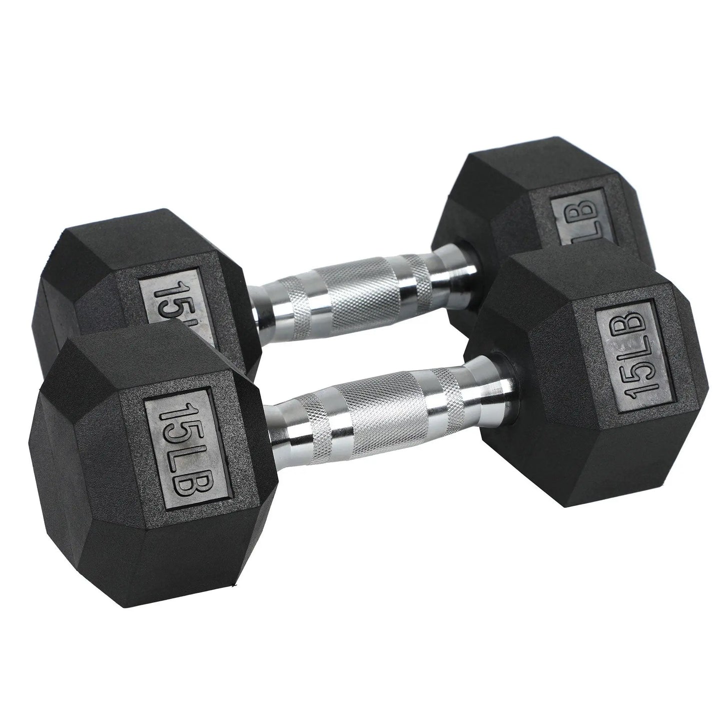 Holahatha Iron Hexagonal Cast Home Exercise Dumbbell Free Weight, 15 Pounds