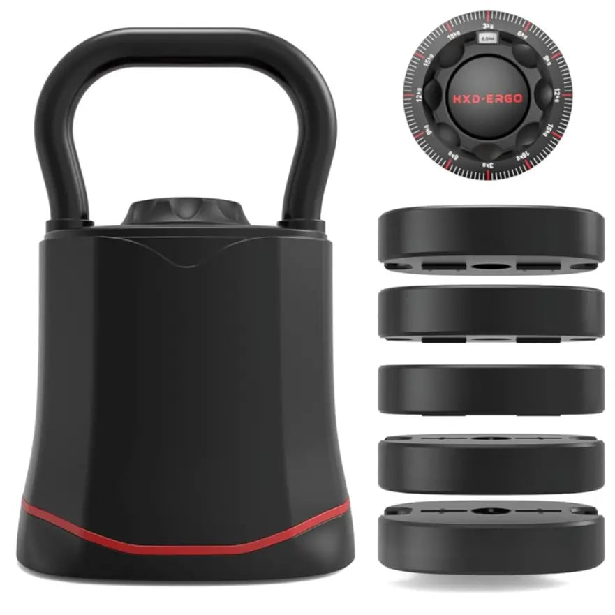 HXD-ERGO Adjustable Weight Kettle Bell for Home Gym Full Body Workouts Fitness Equipment for Men and Women Strength Training Kettle Bells Suitable for Indoor Outdoor Exercise