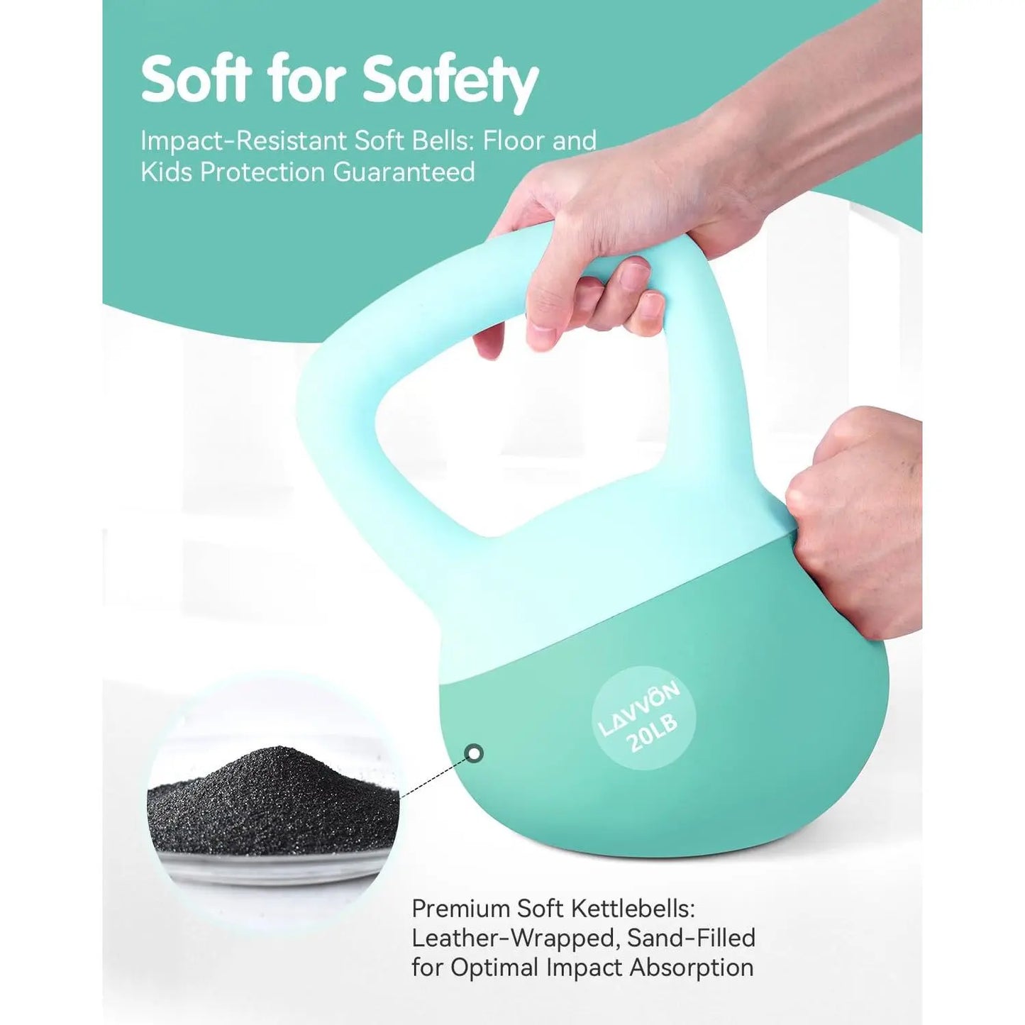 Soft Kettlebell - Cushioned Impact-Resistant Base and Anti-Slip, Kettle Bell Anti-Slip Grip Weight for Home Workouts, Safe Strength Kettlebells Sets for Women & Men, with Non-Slip Gloves, Home Fitness Equipment, Muscle Exercise Equipment
