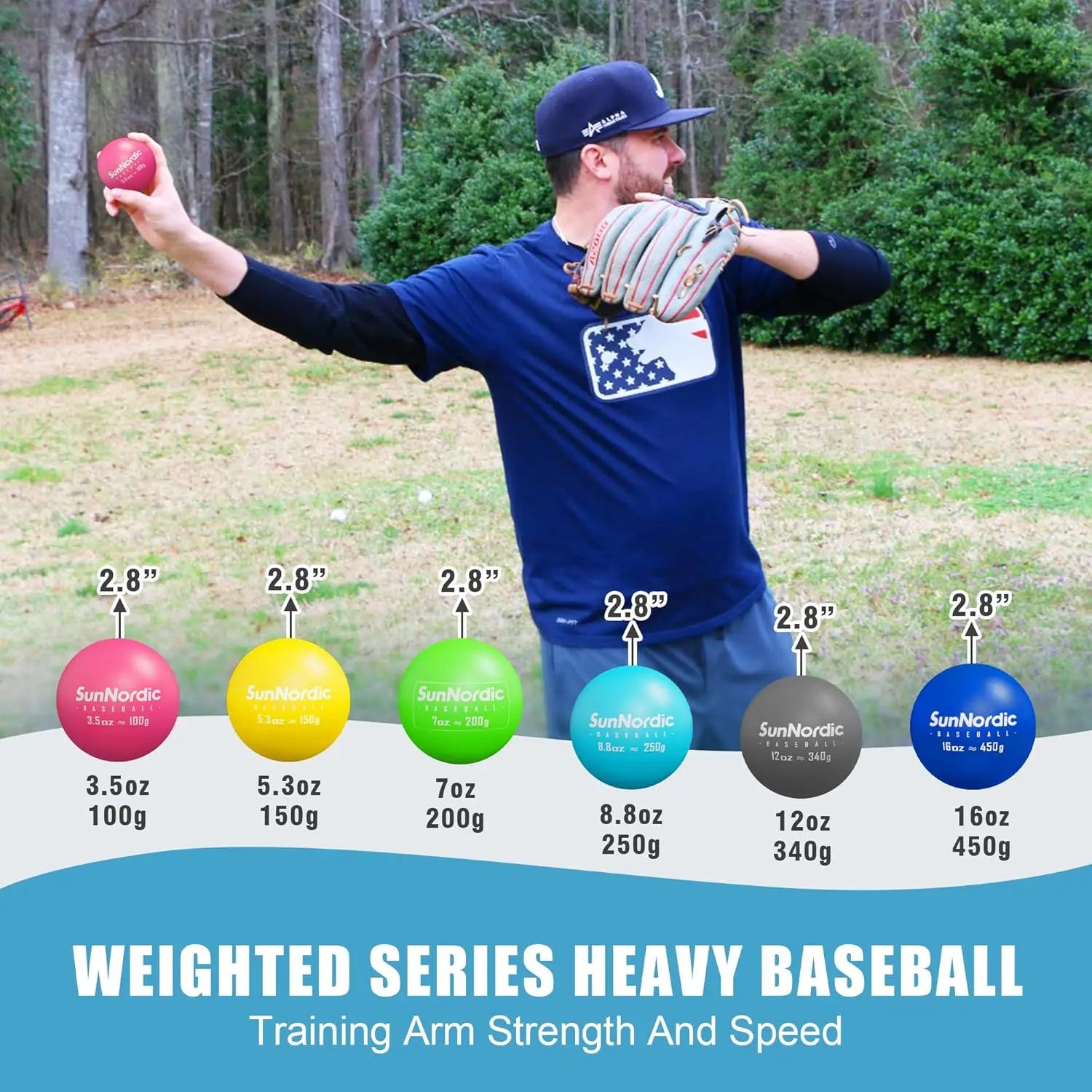 Beginner Level(15Lb) 6 Pack Weighted Baseball for Power & Pitching Training-For All Skill Levels Baseball