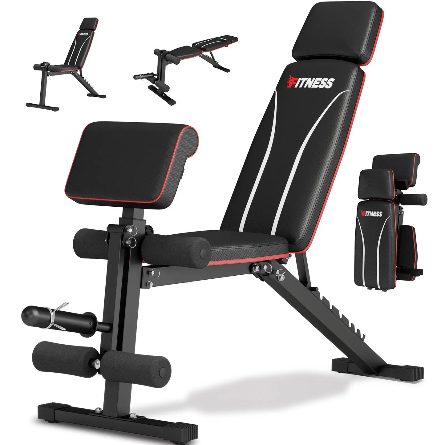 Adjustable Weight Bench,Workout Bench Press for Home Gym, Foldable Incline Decline Sit up Exercise Bench for Full Body Strength Training