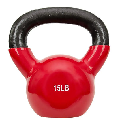 SUNNY Vinyl Coated Cast Iron Kettlebell 5 Lbs to 25 Lbs Smooth Wide Handle Flat Bottom Non Slip Grip Home Gym Fitness Workout Strength Training Weightlifting Full Body Exercise for Swings Squats Deadlifts Presses Lunges Core Training Conditioning
