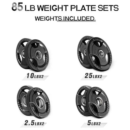 RITFIT Olympic Rubber Grip Barbell Weights - 2-Inch Weight Plates for Weightlifting, Strength Training - Home Exercise Equipment for Home, Gym Use (Single, Pair, Sets: 2.5/5/10/25/35/45 LB)