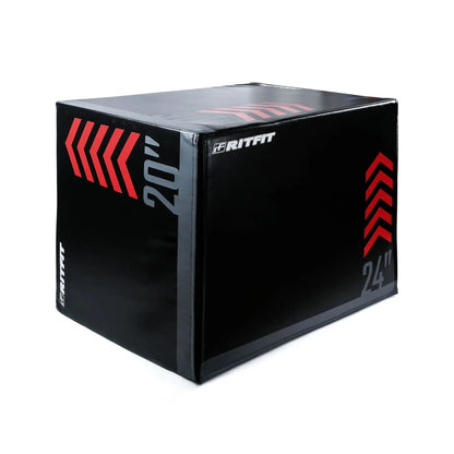 RITFIT 3-In-1 High-Density Heavy Foam Plyometric Jumping Box with Soft Padding, Multi-Size Gym Accessory for Box Jumps, Home Gym Equipment & Home Workout Gear