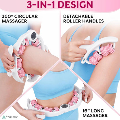 Nexpowx Manual Push-Pull Roller Body Massage Tool for Legs, Thighs, Waist & Back, Portable Rolling Accessory for Daily Stretching and Relaxation
