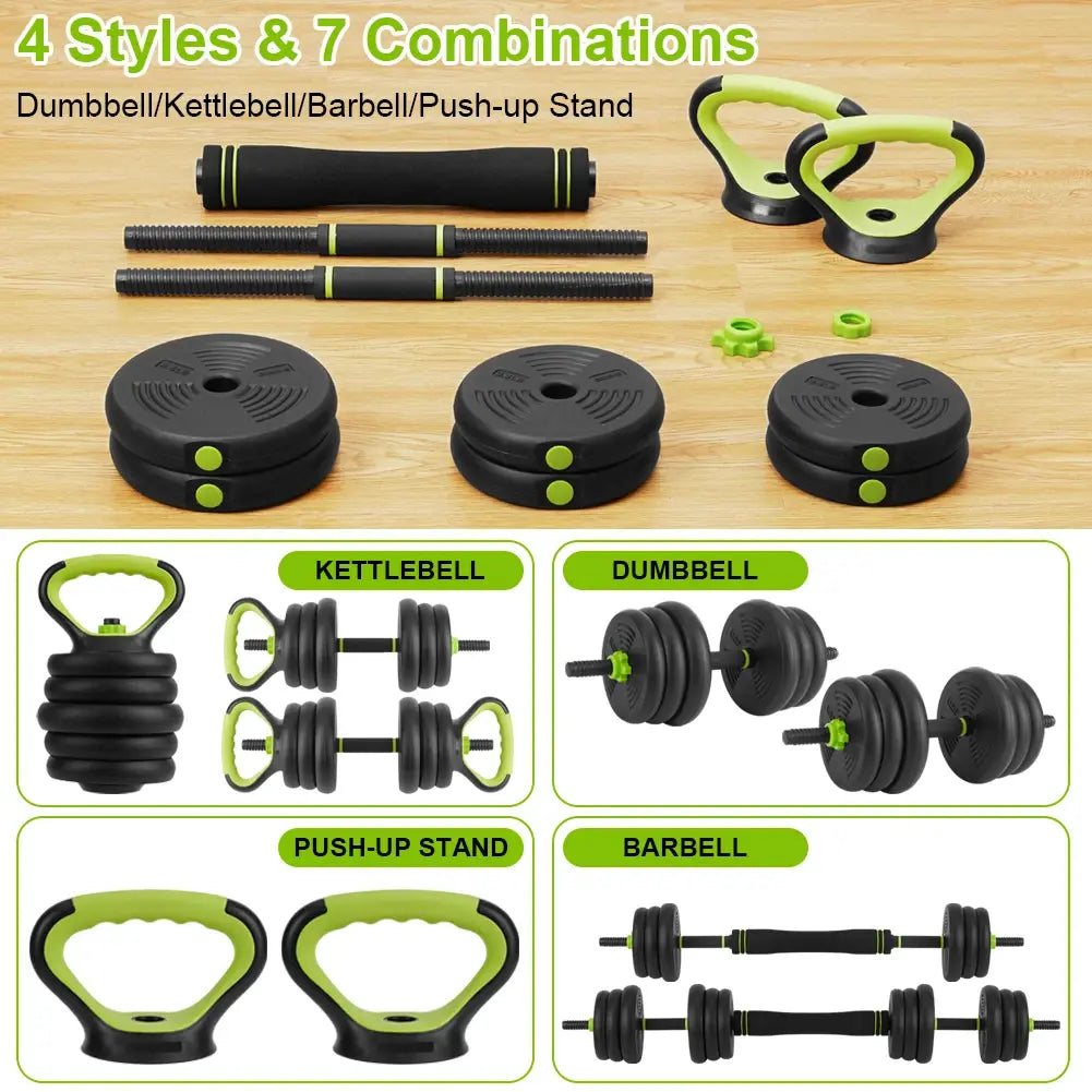4 in 1 Adjustable Dumbbells, up to 40 Lbs Weight Optional Set - Dumbbell Set, Can Be Used as Barbell, Kettlebell, Push-Up Rack, Weight Plates - Suitable for Home Gym Fitness Workout, Suitable for Men/Women, Valentine'S Day Gift