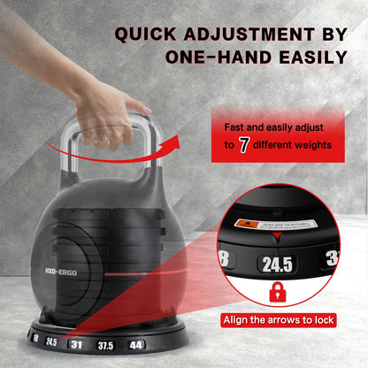 HXD-ERGO Adjustable Weight Kettle Bell for Home Gym Full Body Workouts Fitness Equipment for Men and Women Strength Training Kettle Bells Suitable for Indoor Outdoor Exercise