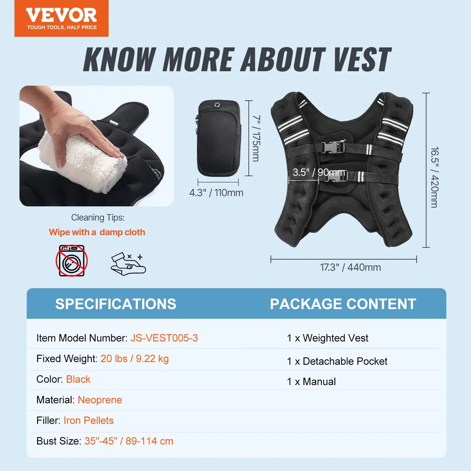 【Summervibes】Vevor Weighted Vest, 12 Lbs Weight Vest with Reflective Stripe, Adjustable Buckle Body Weight Vest for Men Women, Workout Equipment for Strength Training, Running, Jogging, Fitness, and Weight Loss