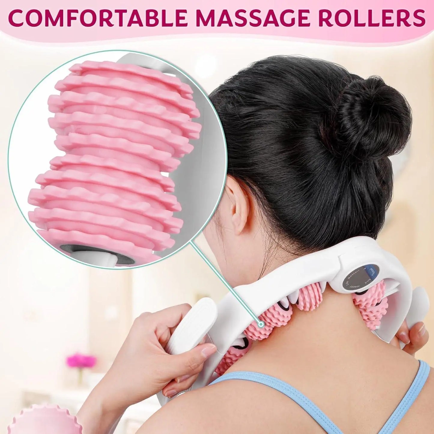 Nexpowx Manual Push-Pull Roller Body Massage Tool for Legs, Thighs, Waist & Back, Portable Rolling Accessory for Daily Stretching and Relaxation