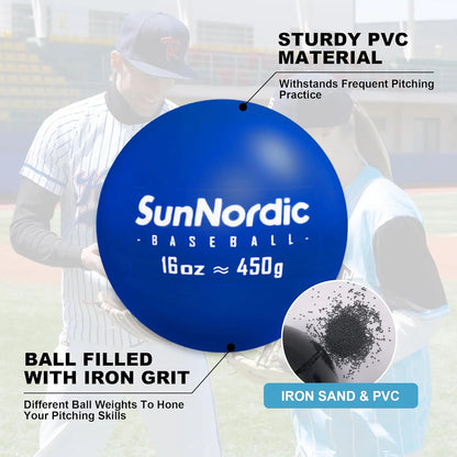 Beginner Level(15Lb) 6 Pack Weighted Baseball for Power & Pitching Training-For All Skill Levels Baseball