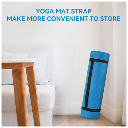Fitvids High Density 1/2-In Exercise Yoga Mat with Carrying Strap, Blue