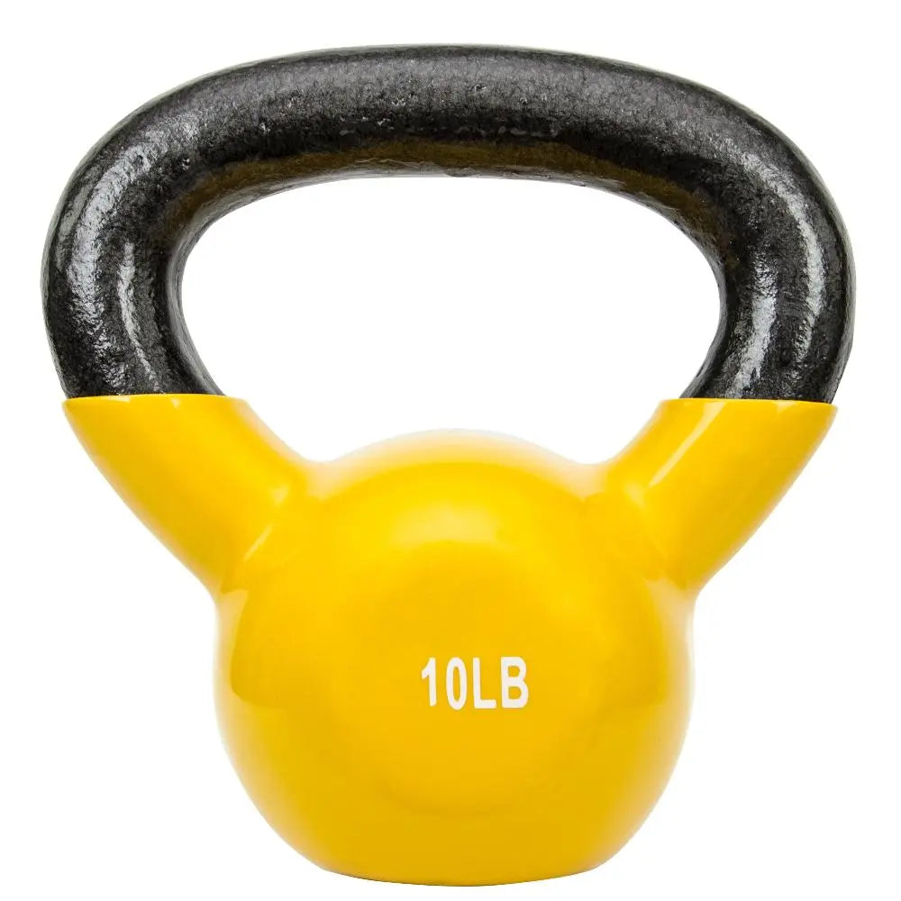 SUNNY Vinyl Coated Cast Iron Kettlebell 5 Lbs to 25 Lbs Smooth Wide Handle Flat Bottom Non Slip Grip Home Gym Fitness Workout Strength Training Weightlifting Full Body Exercise for Swings Squats Deadlifts Presses Lunges Core Training Conditioning