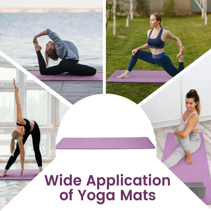 Fitvids 1/2" Thick High Density Exercise Yoga Mat, Carrying Strap, Taro Purple