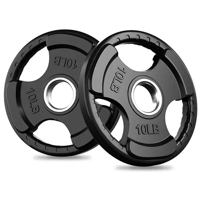 RITFIT Olympic Rubber Grip Barbell Weights - 2-Inch Weight Plates for Weightlifting, Strength Training - Home Exercise Equipment for Home, Gym Use (Single, Pair, Sets: 2.5/5/10/25/35/45 LB)