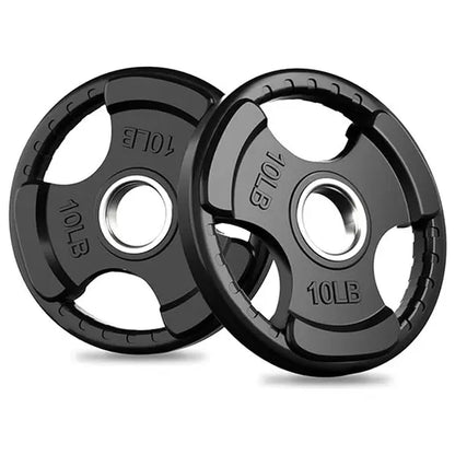 RITFIT Olympic Rubber Grip Barbell Weights - 2-Inch Weight Plates for Weightlifting, Strength Training - Home Exercise Equipment for Home, Gym Use (Single, Pair, Sets: 2.5/5/10/25/35/45 LB)