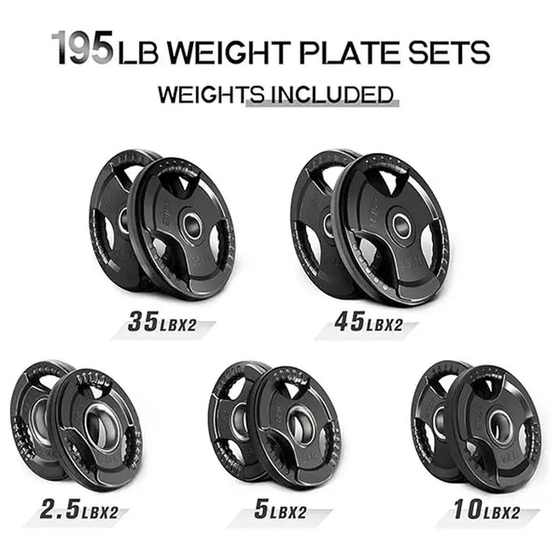 RITFIT Olympic Rubber Grip Barbell Weights - 2-Inch Weight Plates for Weightlifting, Strength Training - Home Exercise Equipment for Home, Gym Use (Single, Pair, Sets: 2.5/5/10/25/35/45 LB)