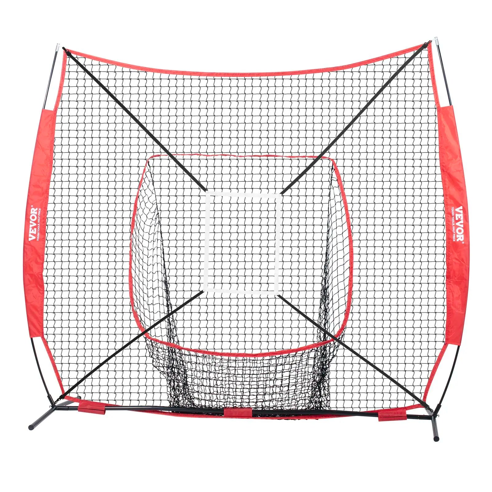 VEVOR Baseball Softball Practice Net, Summervibes, Various Specifications, Portable Baseball Training Net for Hitting Batting Catching Pitching, Backstop Baseball Equipment with Bow Frame, Carry Bag, Strike Zone, Ball, Batting Tee