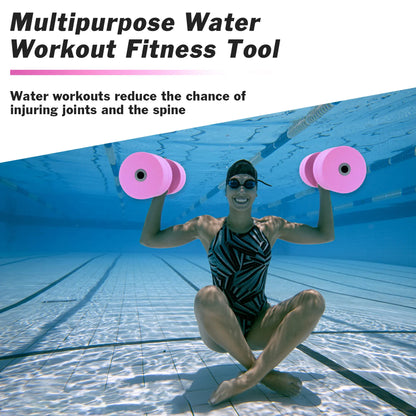 Aquatic Exercise Dumbbells Water Barbell Pool Resistance Aquatic Fitness Barbells with 4 High-Density EVA Foam Pool Weights Dumbbells