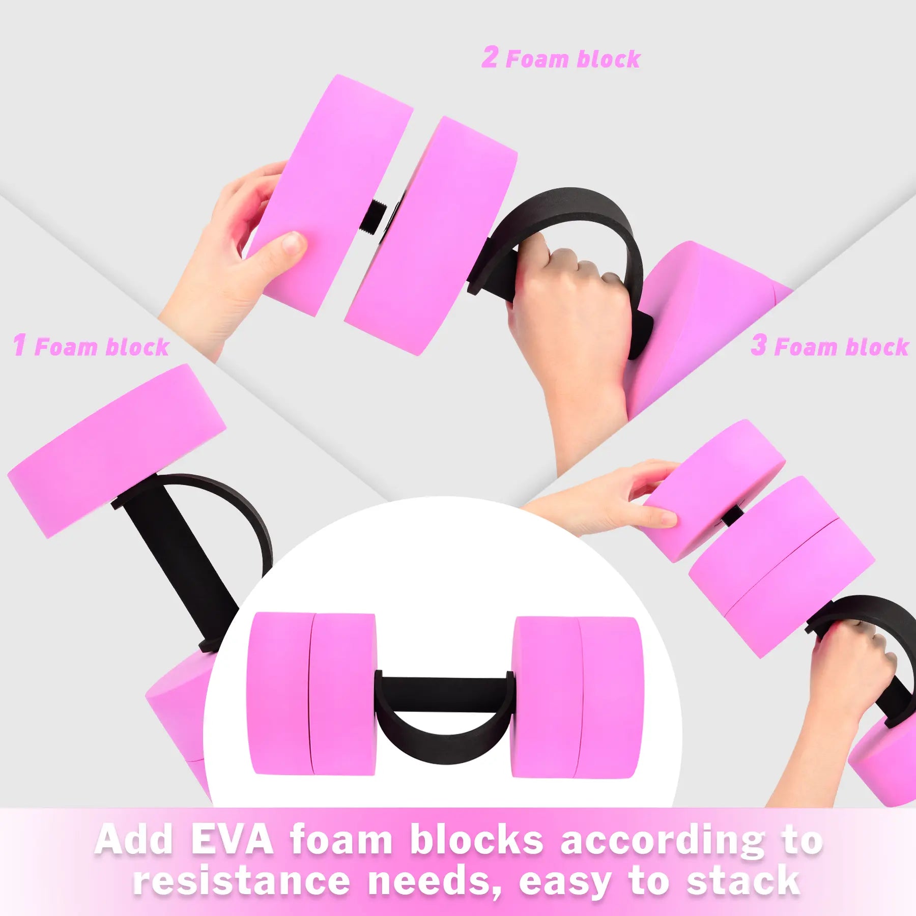 Aquatic Exercise Dumbbells Water Barbell Pool Resistance Aquatic Fitness Barbells with 4 High-Density EVA Foam Pool Weights Dumbbells